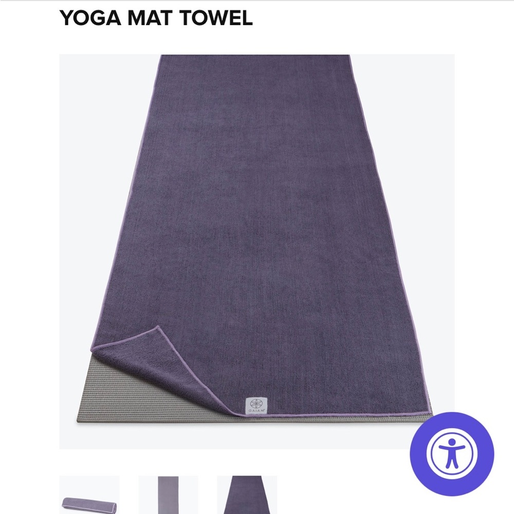 Gaiam hot yoga towel/mat to catch all that sweat and keep you from slipping